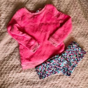 Fuzzy sweater and leggings outfit